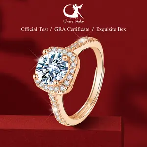 【003Harga telah dibanting, segera di CO】Chard Wake Cincin Wanita R096 Original Perhiasan Berlian Mewah Elegan Tunangan Adjustable Cincin Cewek CWR096-Rose