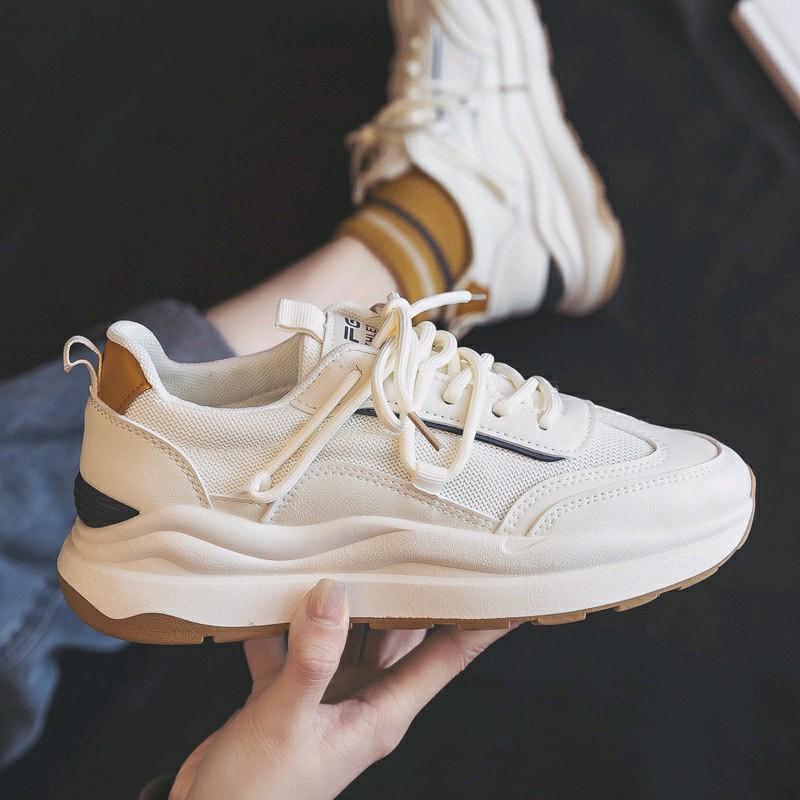 SOL EMPUK !! BAHAN TEBAL DAN AWET / 2 WARNA FREE KARDUS SEPATU KETS SNEAKERS WANITA BT07 Shoes Putih Casual 1