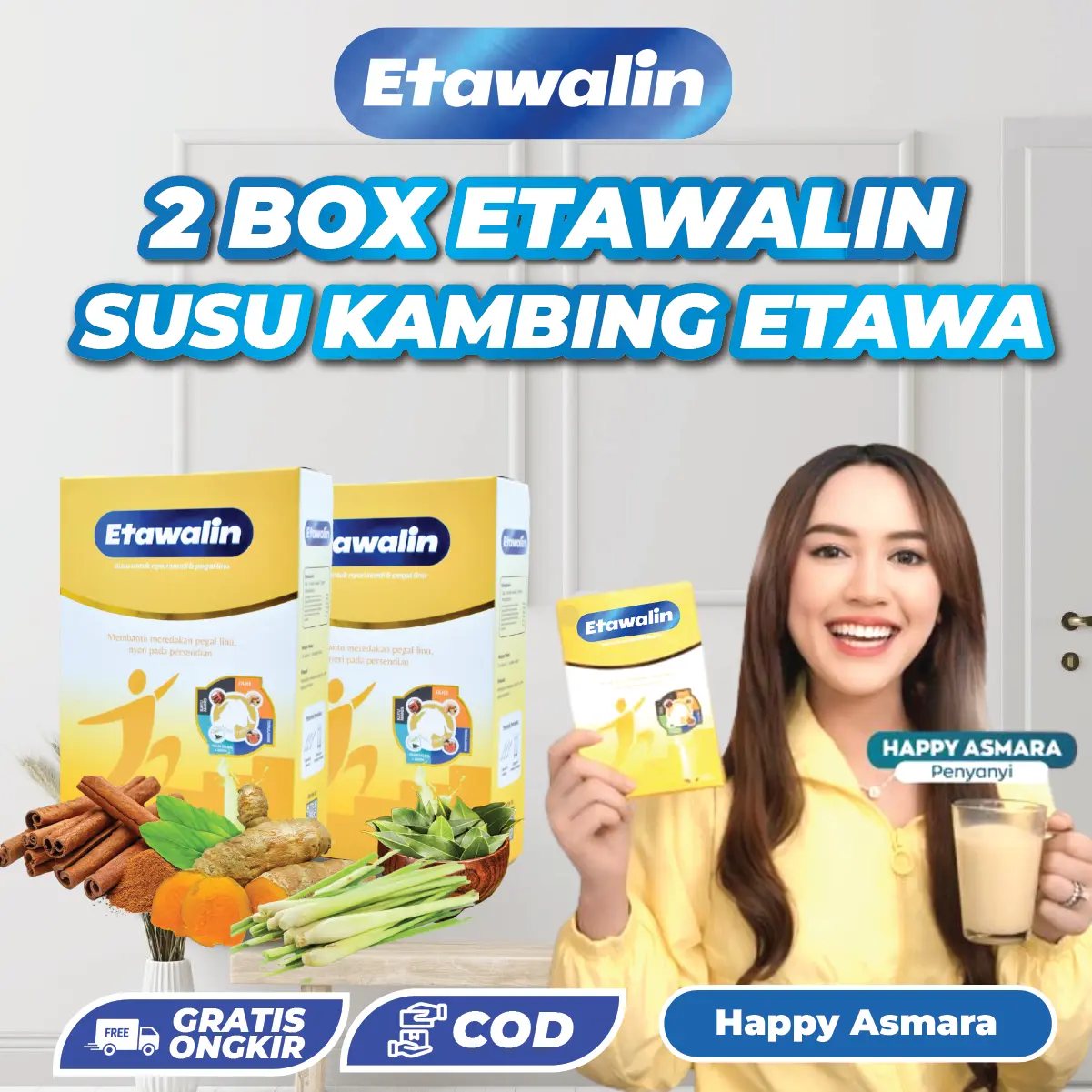 Susu Etawalin Paket 2 Box Asli official Original Susu Kambing Etawa 200 Gram Halal BPOM Bubuk Dairy Milk Manis