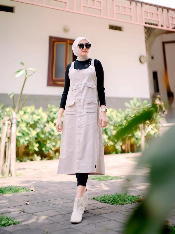 Marsya Overall Rok Cargo Wanita Katun Premium Jumpsuit Rok Casual ...