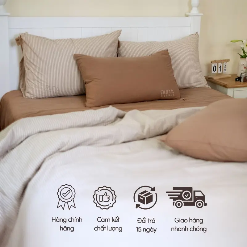 Vỏ Gối Ôm RUNA CORNER Chất Liệu Washed Cotton Nhiều Màu, Mềm Mại Thoáng Mát 8