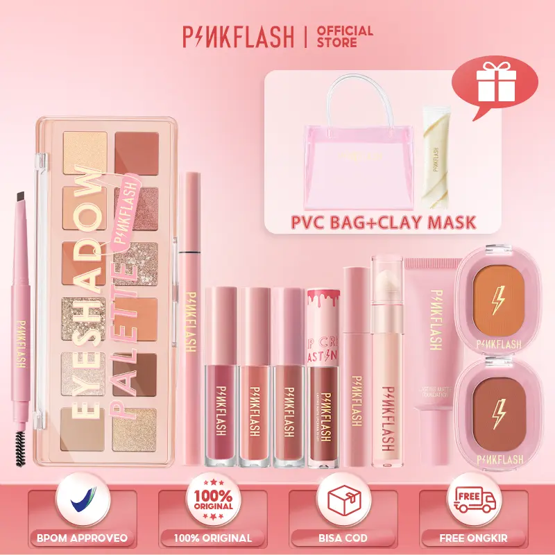 [Official] PINKFLASH New Year Suit 13PCS/SET OhMyColor 1 Anniversary Makeup Sets Full Face Makeup Set Complete Gift Foundation Eyeliner