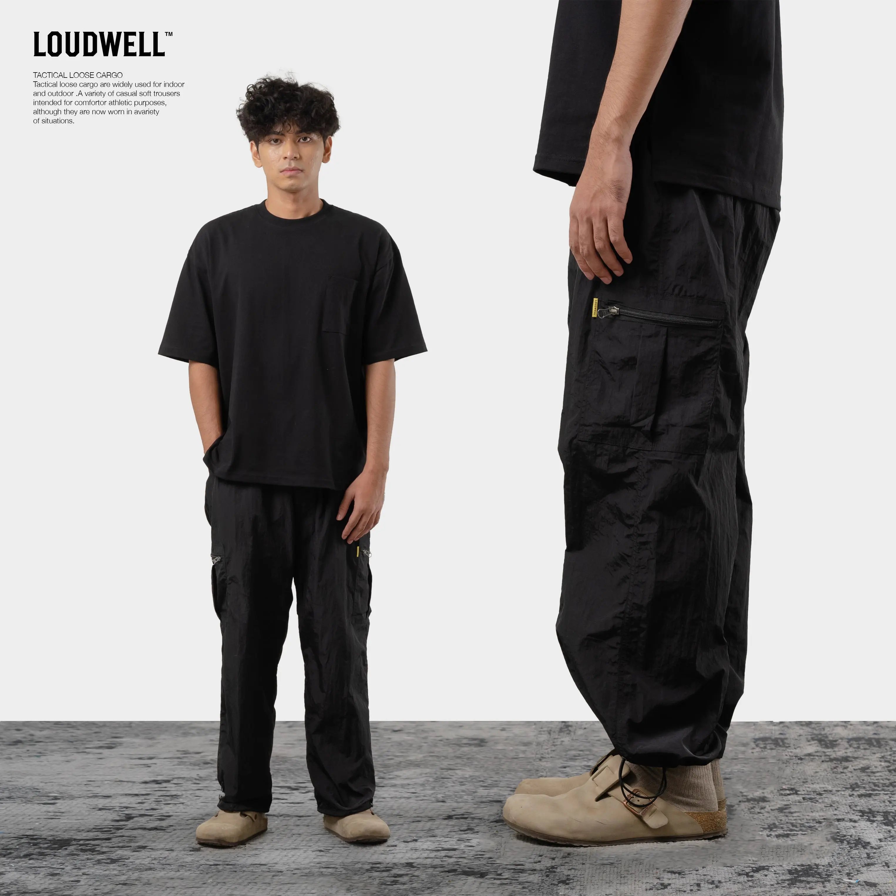 LOUDWELL CELANA TLC TYPE 3  | CELANA CARGO PARASUT |  TACTICAL LOOSE CARGO | TRACK PANTS CARGO | JOGGER | CARGO LOOSE baggy outfit