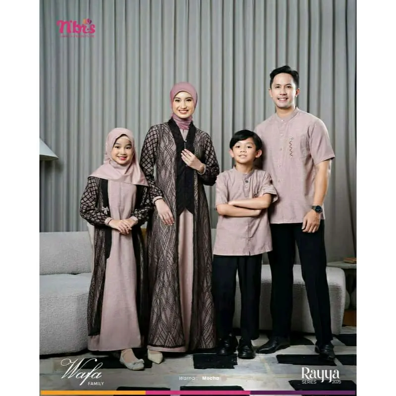 NIBRAS RAYYA SERIES 2025 WAFA MOCHA - Sarimbit Terbaru Wafa Mocha by Nibras 2025- Sarimbit Nibras Terbaru 2025 - sarimbit lebaran terbaru - Gamis Lebaran Simple Mewah