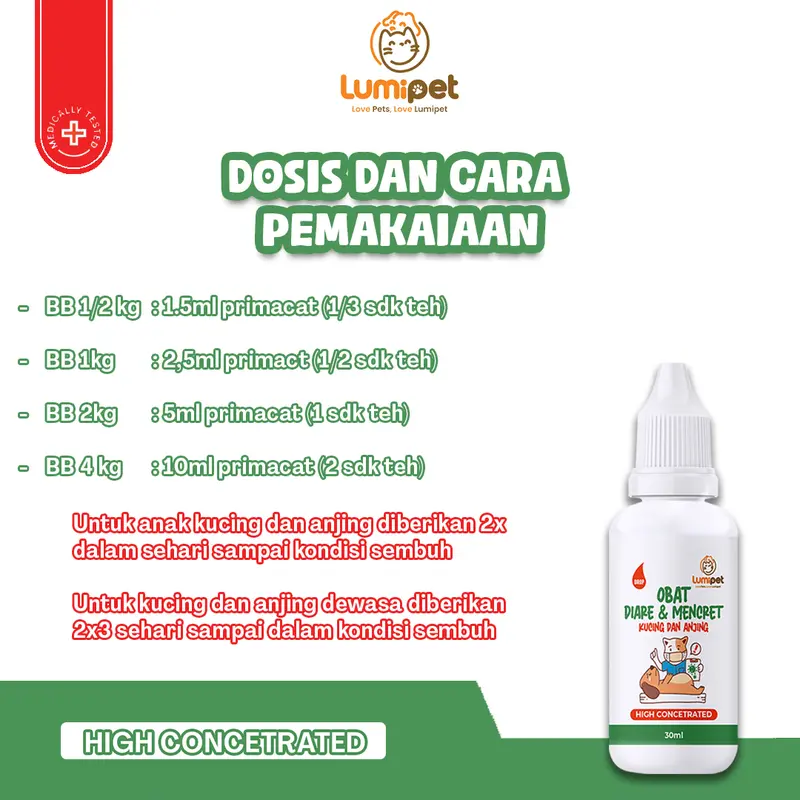 LUMIPET Obat Diare dan Mencret Ampuh Kucing dan Anjing High Concentrated Vitamin Gangguan Pencernaan Lambung 5