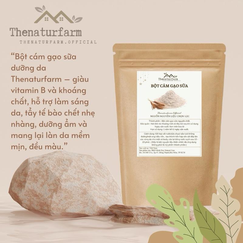 Bột cám gạo sữa nguyên chất Thenaturfarm [ 100GR ] Nguyên liệu thiên nhiên hỗ trợ dưỡng sáng, mờ thâm, tẩy da chết.