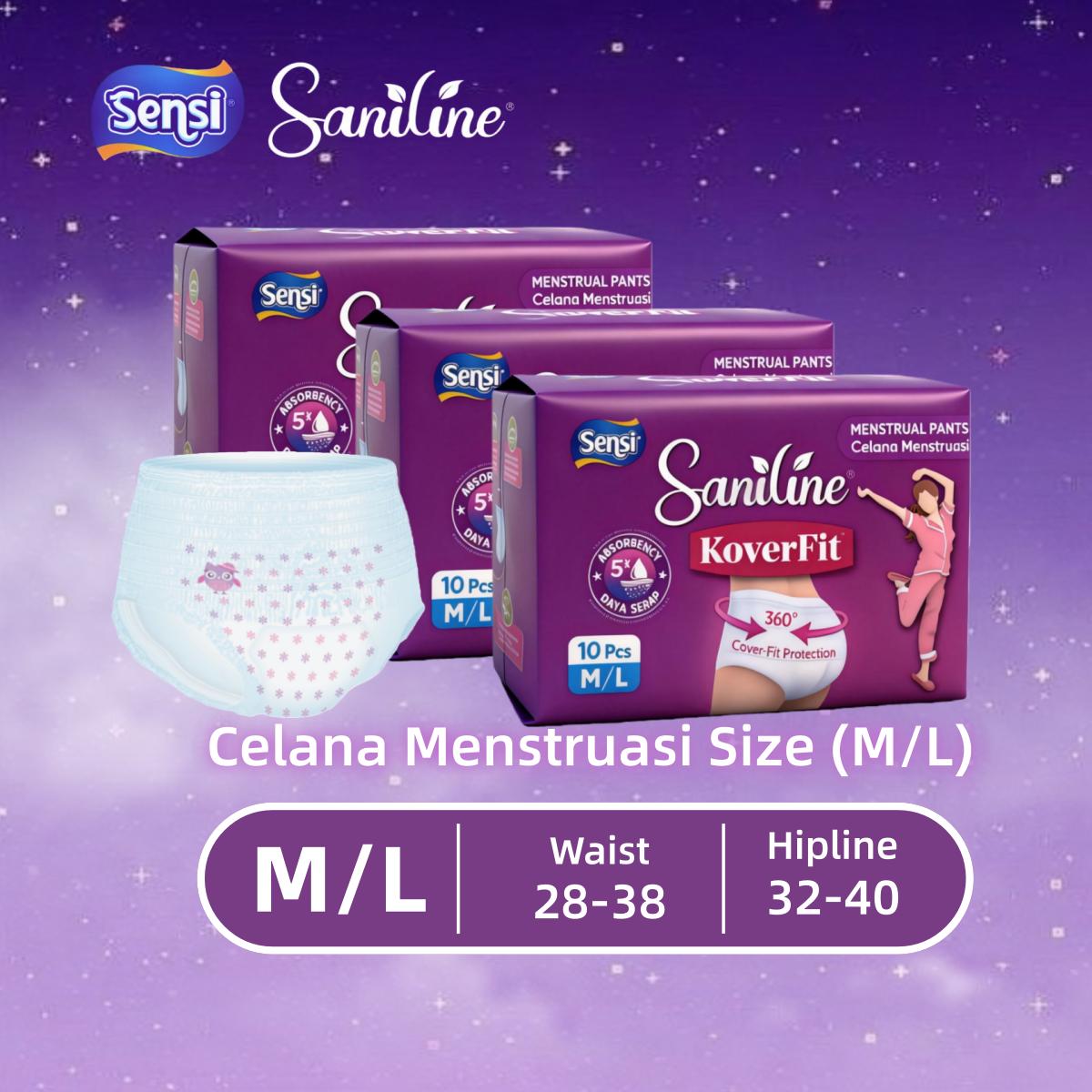 SANILINE KoverFit Celana Menstruasi Wanita Pembalut Celana – Anti Bocor 360°, Daya Serap 5x, Nyaman untuk Tidur Malam & Pemakaian Harian – Size M/L – Isi 10 PCS SANILINE KoverFit Celana Menstruasi Wanita Pembalut Celana – Anti Bocor 360°, Daya Serap 5x, Nyaman untuk Tidur Malam & Pemakaian Harian – Size M/L – Isi 10 PCS
