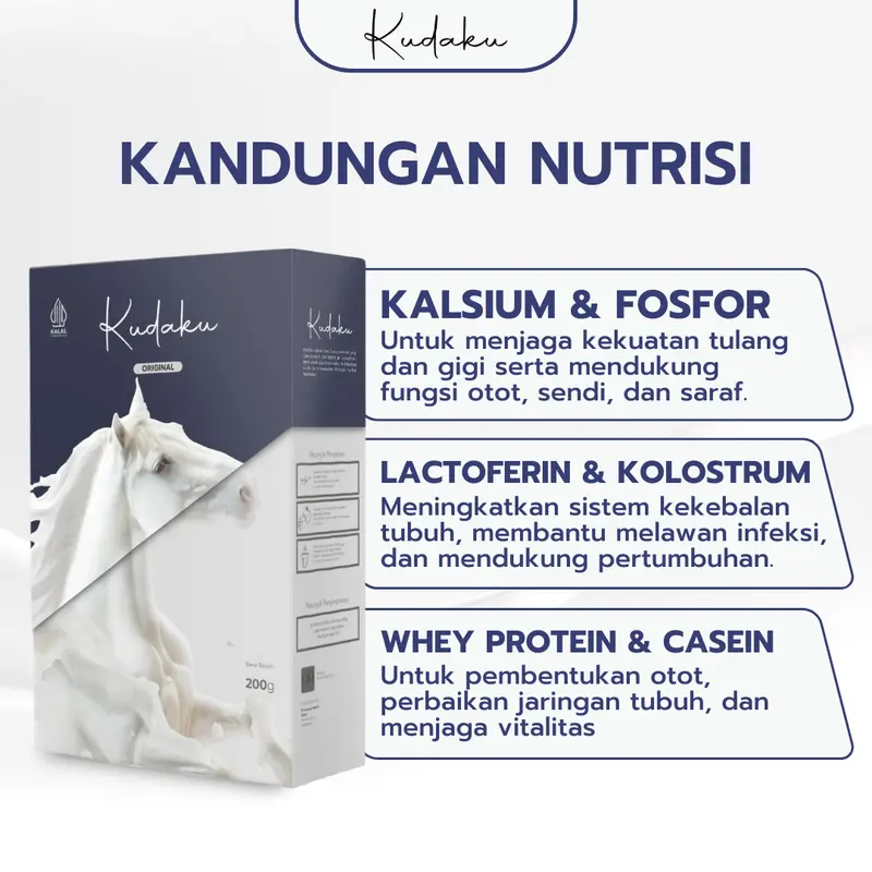 Kudaku - Susu Kuda Liar Sumbawa Asli Membantu Menjaga Kesehatan Tulang & Sendi Milk Bahan Dairy Minuman Bubuk  Susu Etawa 3