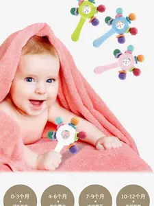 Mainan Edukasi Teether Bayi Sensorik Kerincingan Mainan Rattle Teething Lembut Permainan Bayi