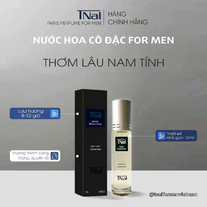  TNal Paris Perfume For Men - Nước Hoa Nam Cô Đặc 10ml - Thơm Sang Trọng Quyến Rũ Lưu Hương 8-12 Giờ - Thiết Kế Nhỏ Gọn Tiện Lợi 