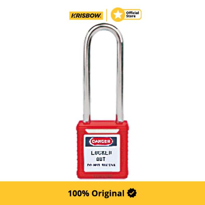 Gambar Krisbow Gembok Long Shackle Steel - Merah Padlock Aman Kunci Pengaman Lock Manual Pengunci Portable dari Krisbow Official ID Kab. Bekasi Tokopedia