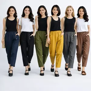 UNIQQO PANTS MODEL 7/9 BAHAN TWILL COMBED Tebal Melar Wanita