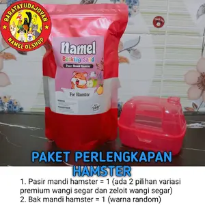 PAKET PERLENGKAPAN MANDI HAMSTER PASIR MANDI HAMSTER DAN BAK MANDI HAMSTER