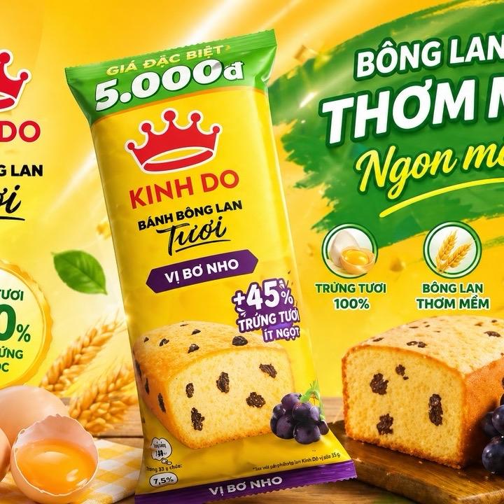 Bánh Bông Lan Tươi Kinh Đô - Vị Nho - 38 gram