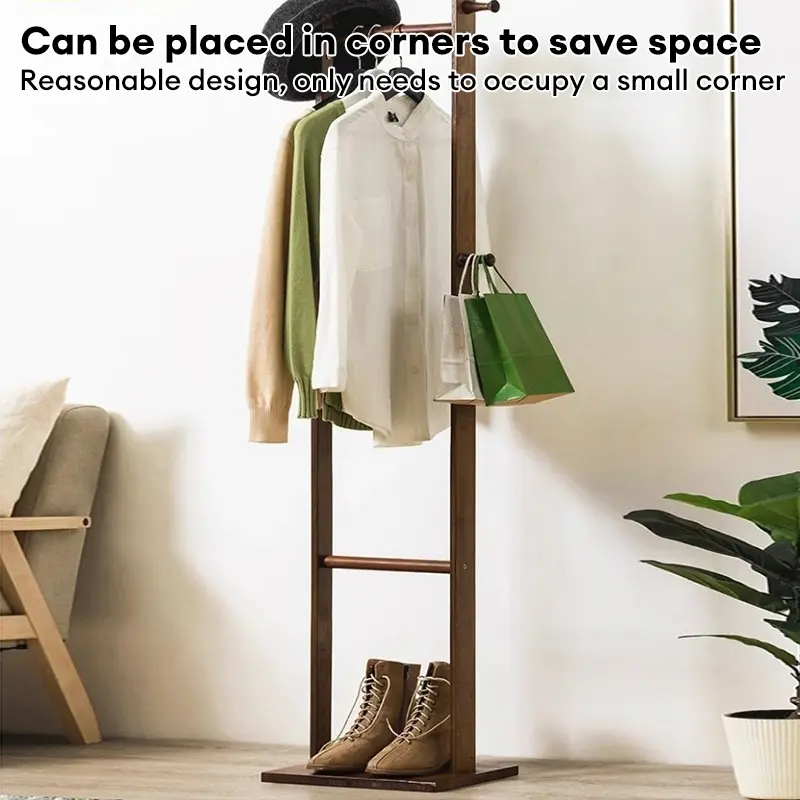 Gantungan baju berdiri gantungan tas stand hanger aesthetic Gantungan baju hanger Rak mantel kayu kayu Gantungan Baju Coat Rack Gantungan Tas Dan Topi Multifungsi Gantungan Tas 6