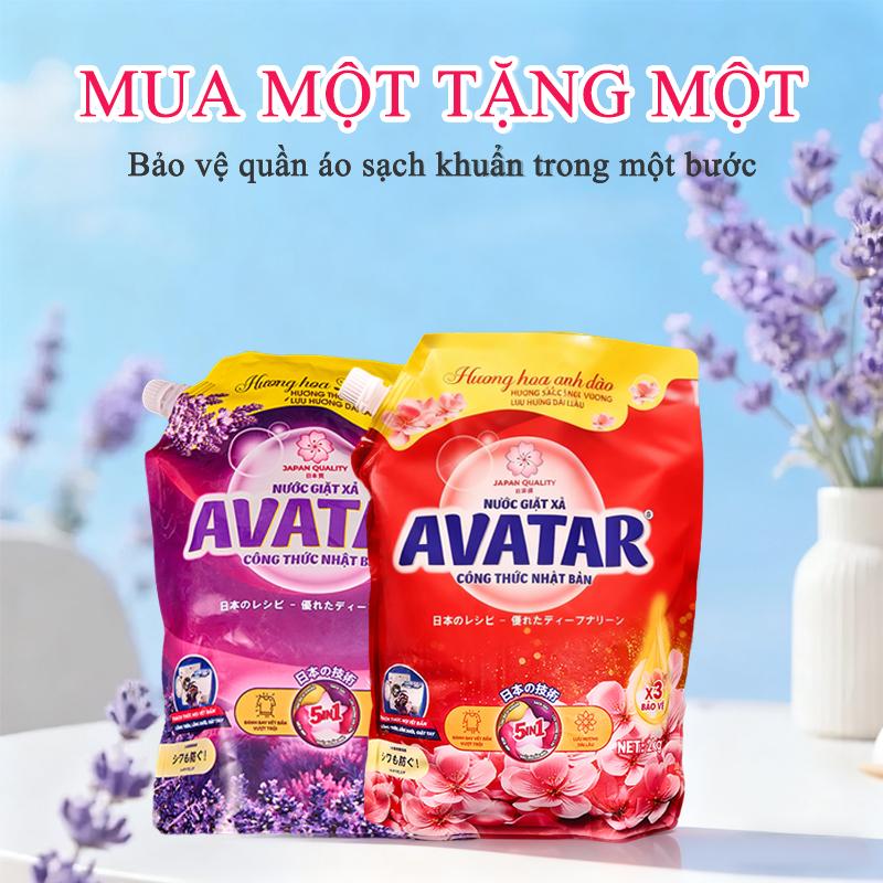  Mua 1 Tặng 1  Nước Giặt 5 Trong 1 Hình Avatar Với Mùi Hoa Anh Đào Và Hoa Oải Hương Giúp Làm Sạch Sâu Hương Thơm Lâu Dài Nhẹ Nhàng Cho Da Túi   2Kg 