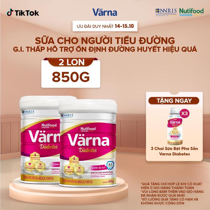 [LIVE] Combo 2 lon Sữa Bột Varna Diabetes lon 850g - Hỗ trợ ổn định đường huyết