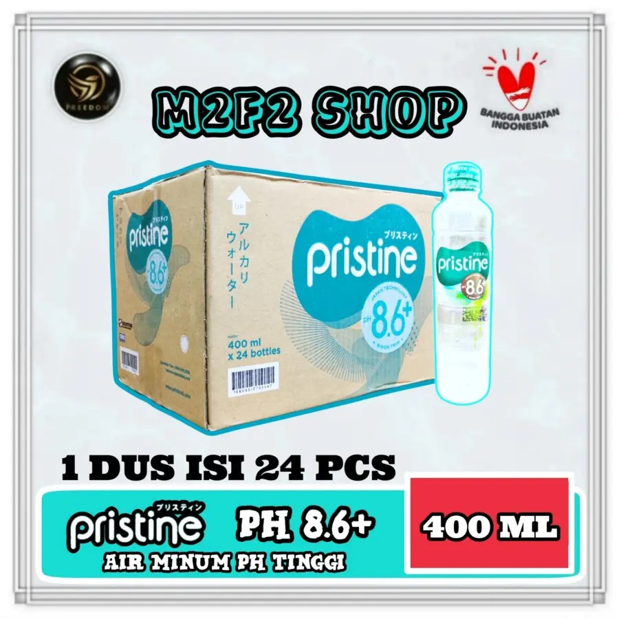 Air Mineral Pristine pH8.6+ Botol Pet - 400 ml (Kemasan Karton)