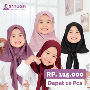115rb Dapat 10Pcs Hijab Segitiga Instan Anak Muslim Cantik Nyaman Kerudung instan anak