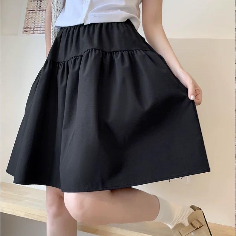 Chân váy xoè 55 cm có quần bảo hộ màu trắng đen be đi học đi làm đi chơi