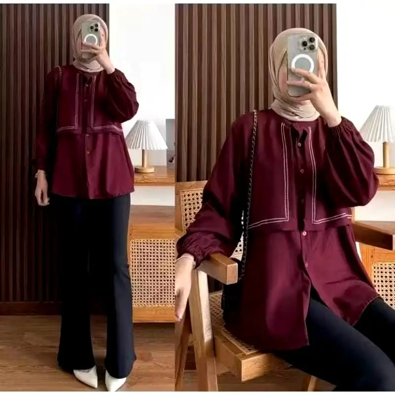 TRIANA KEMEJA LAYER - ATASAN WANITA KATUN MIKRO LAYER