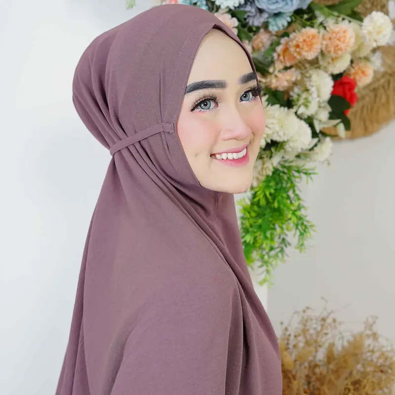 (71k Get 3) Kerudung Instan Bergo Maryam Tali Non Pad Crinkle Airflow Size L - Muhajirin Hijab muslim syari Nyaman Panjang 4