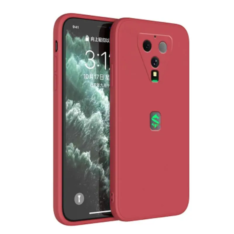 Sarung Xiaomi Black Shark 3, Sarung Silikon Cecair BlackShark 3 Pro, Bumper Kalis Kejutan, Penutup Belakang Telefon Lembut