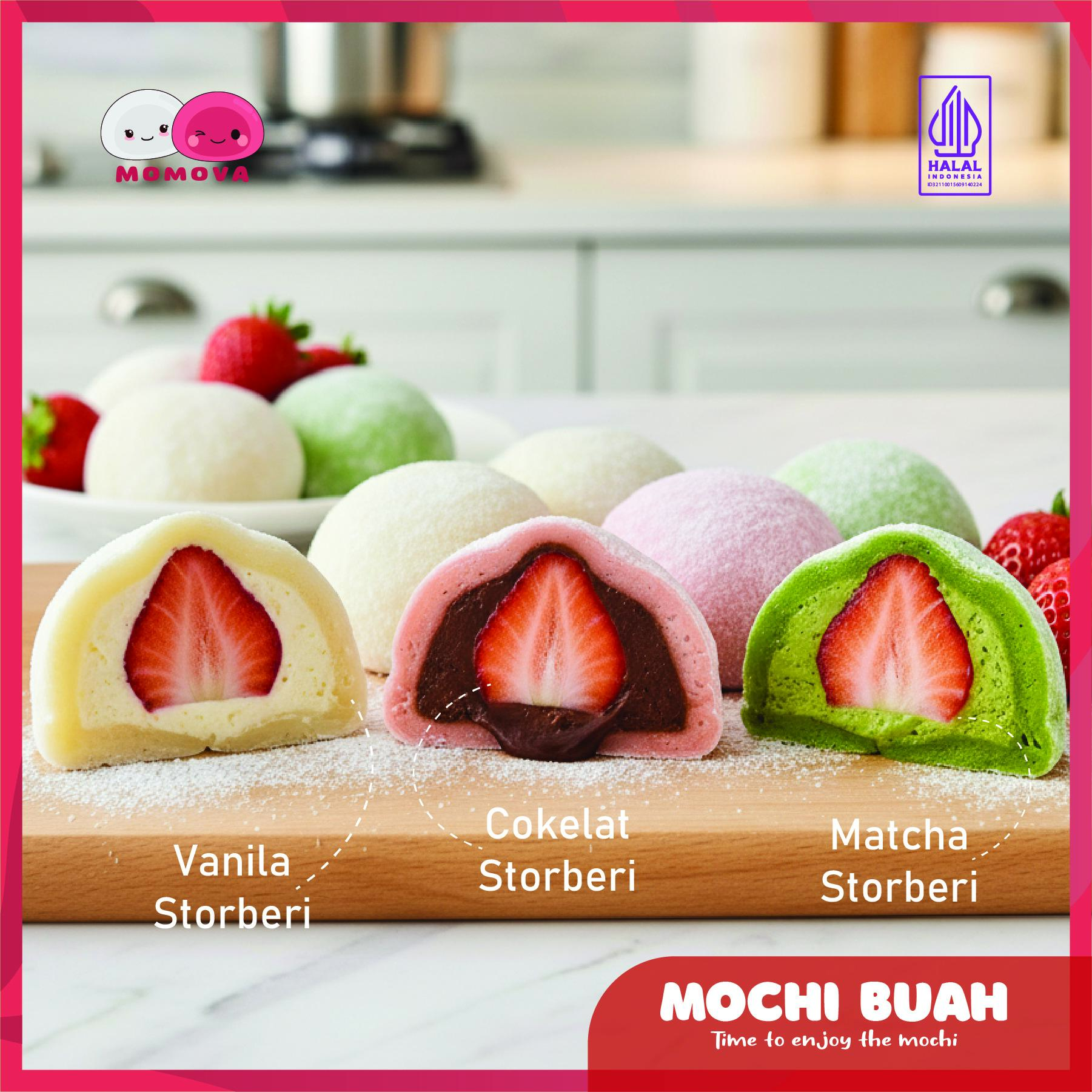 Momova Mochi Daifuku Buah Strawberry 3 Rasa