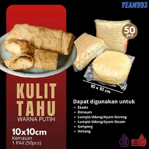 Kulit Tahu Kotak Ukuran 10x10cm Food untuk Bungkus Dimsum Gohyong EKado Lumpia Udang dll Simpan di Freezer
