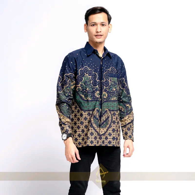 Batik Afandi Motif Wibisono Kemeja Batik Slim FIT Pria SOLO Full Furing Katun PRIMISIMA Corak Lengan Panjang Nyaman 2