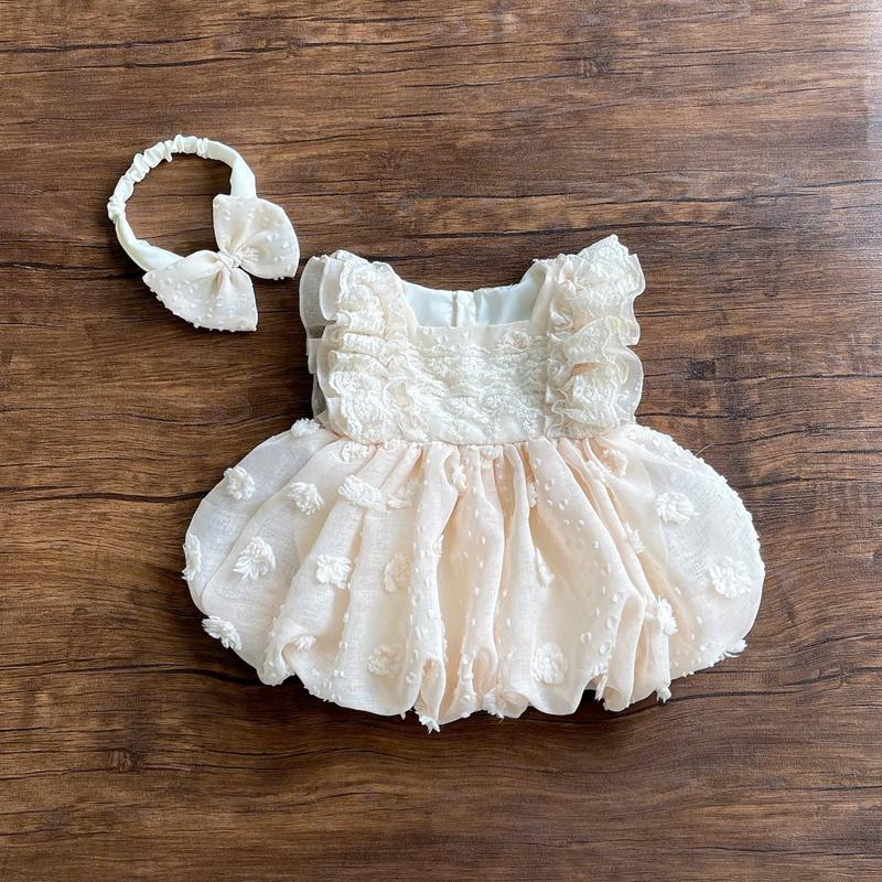 Hằng Handmade M88- Body Váy Đầm Bé Gái 3-11kg Ren Cao Cấp Phối Habutai Cho Bé Sơ Sinh 0-12 Tháng