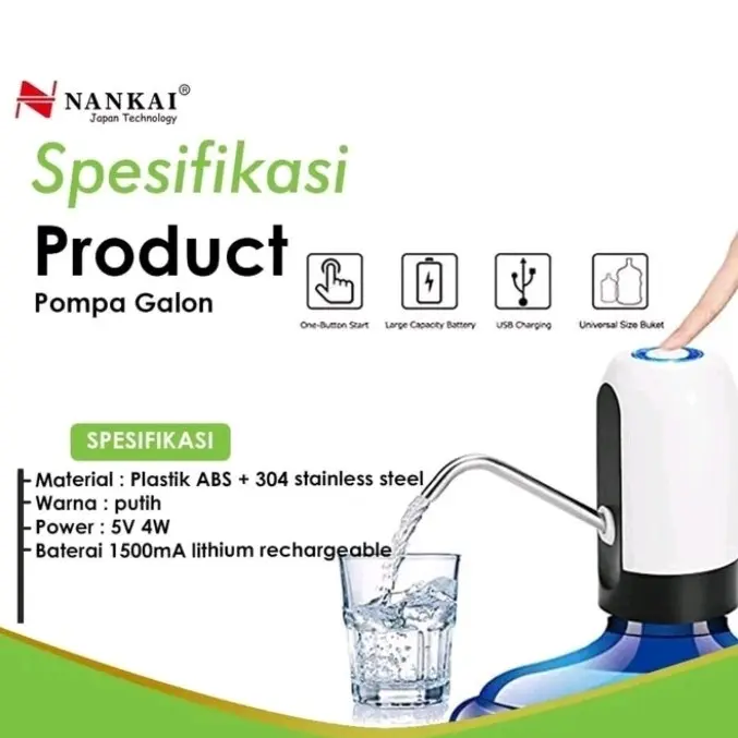 Dispenser Pompa Galon Elektrik Tummy OLL 050B Recharger USB Air
