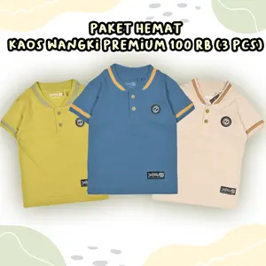 Paket Kaos Anak 100Rb 3 Pcs Baju Kaos Anak Laki Laki Kerah Wangki Usia 1-12 Tahun Bahan Katun 30s Premium Untuk Usia 1 2 3 4 5 6 7 8 10 11 12 Tahun