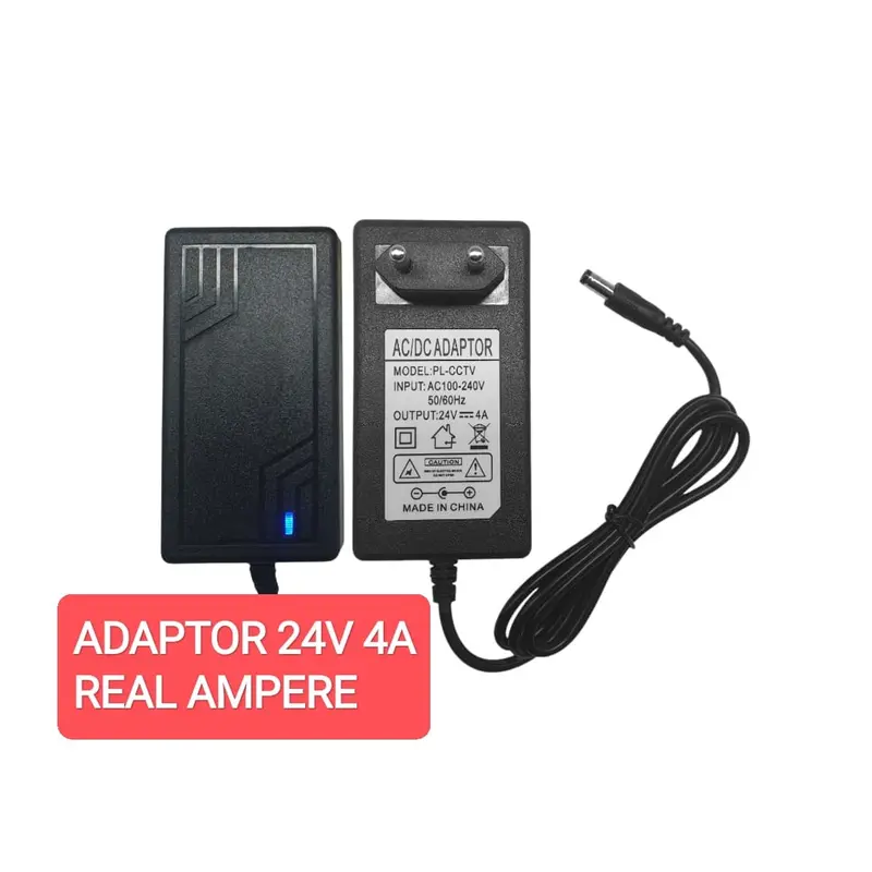 REAL AMPERE Adaptor Charger 24 Volt 4 Ampere ⁠UV Nail Art Amplifier VCD ⁠Efek Gitar 24V 4A Elektronik Kabel Computer Laptop Plastik Komputer 1
