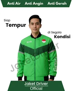 Promo Jaket Driver Termurah - Jaket Gr4b Pria Bomber Waterproof | Anti Air | Anti Gerah | Nyaman