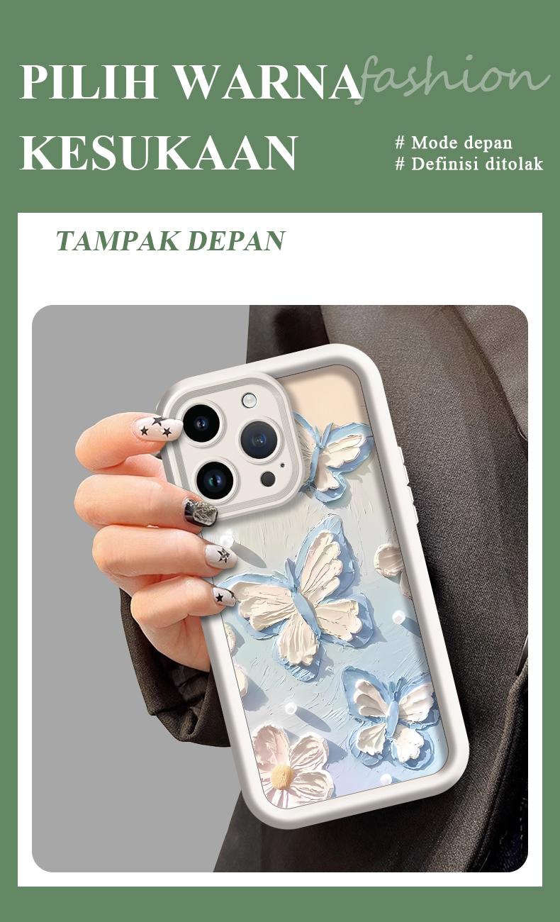 Casing hp untuk tipe iphone infinix itel tecno case softcase dengan motif butterfly paper lucu imut dan simple JTK0052