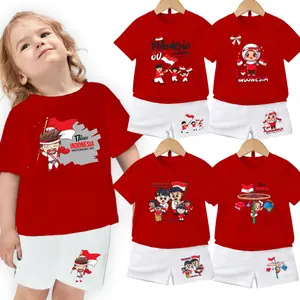 Setelan Kaos Bayi & Anak HUT RI 80th  - Setelan Bayi & Anak MERAH PUTIH 17 AGUSTUS kemerdekaan INDONESIA