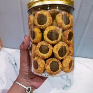 NUTELLA THUMBPRINT toples 600ml Biskuit Kering Lezat dengan Rasa Khas Nutella Warnainn Cocok untuk kumpul keluarga