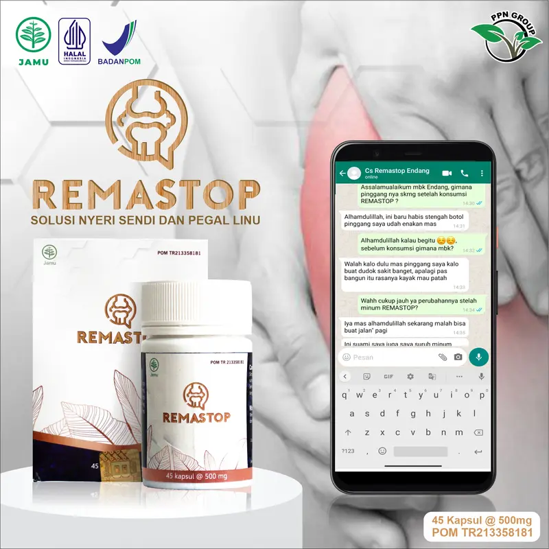 REMASTOP | KAPSUL HERBAL | MEREDAKAN PEGEL LINU, NYERI SENDI, ASAM URAT DLL | AMAN DAN SUDAH BPOM Kapsul Herbal 3