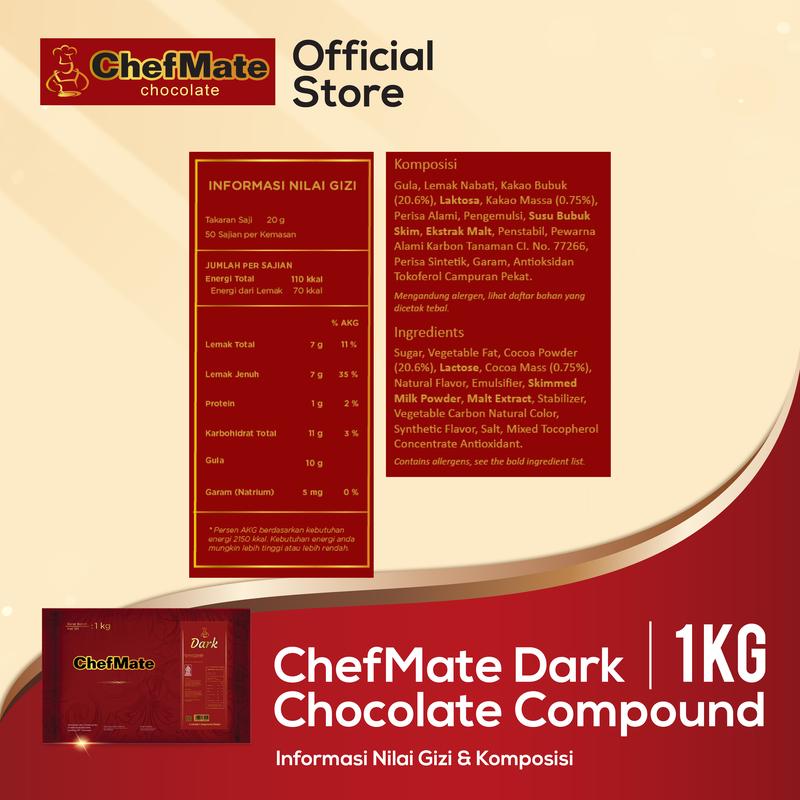 CHEFMATE DARK CHOCOLATE COMPOUND 1 KG 1