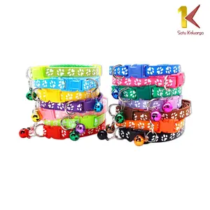 [COD] SK C566 Kalung Kucing Lonceng Motif Jejak Kaki  Aksesoris Hewan Peliharaan