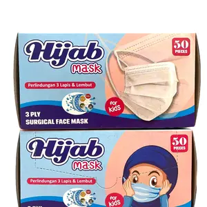 Masker hijab anak 3 ply headloop isi 50 pcs