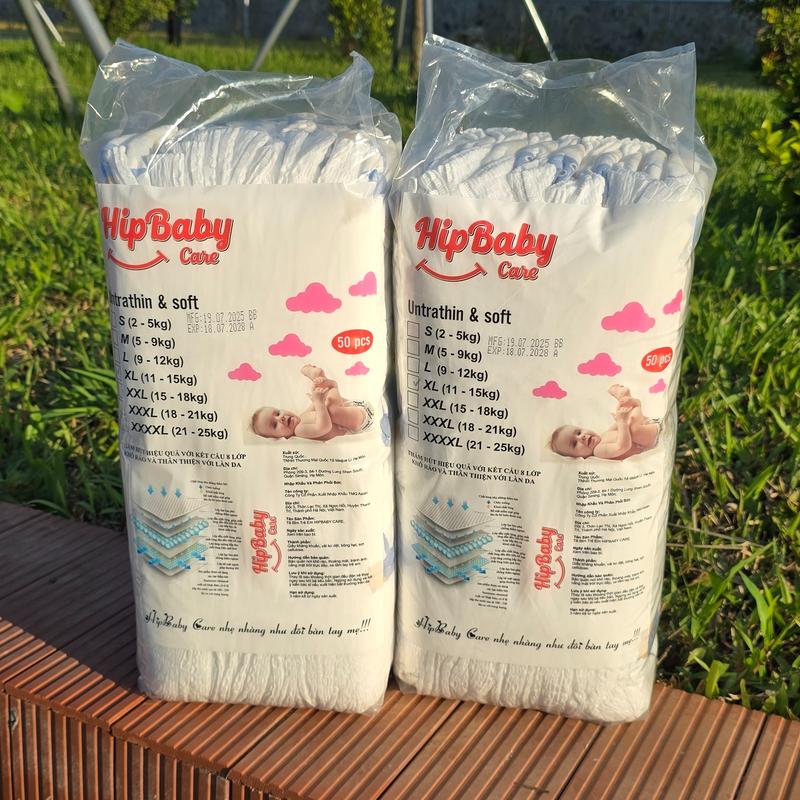 Combo 2 bịch 100 Tã bỉm Hip Baby Care loại đủ size cho bé yêu tã em bé