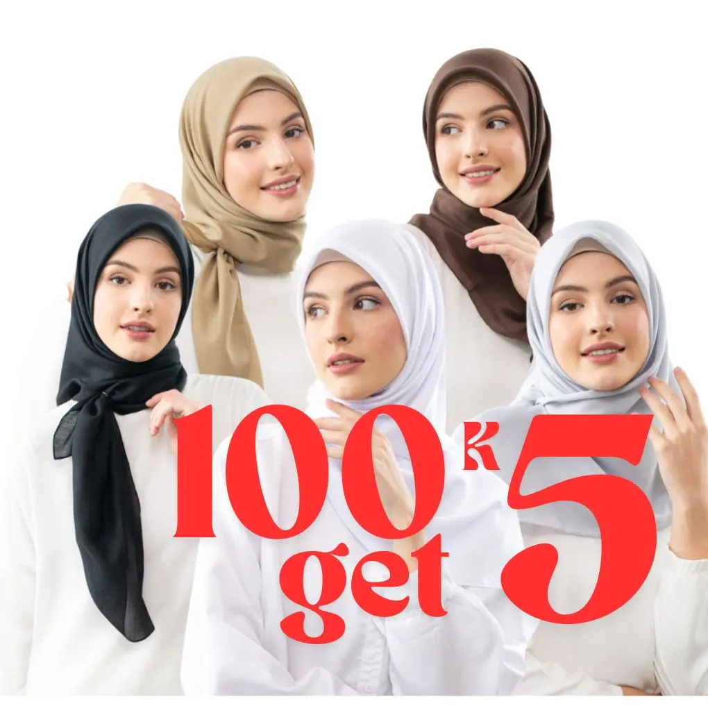 LEYA - Cattleya Jilbab Segi Empat Polos  Hijab  Premium Ukuran 110 x 110   hijab persegi