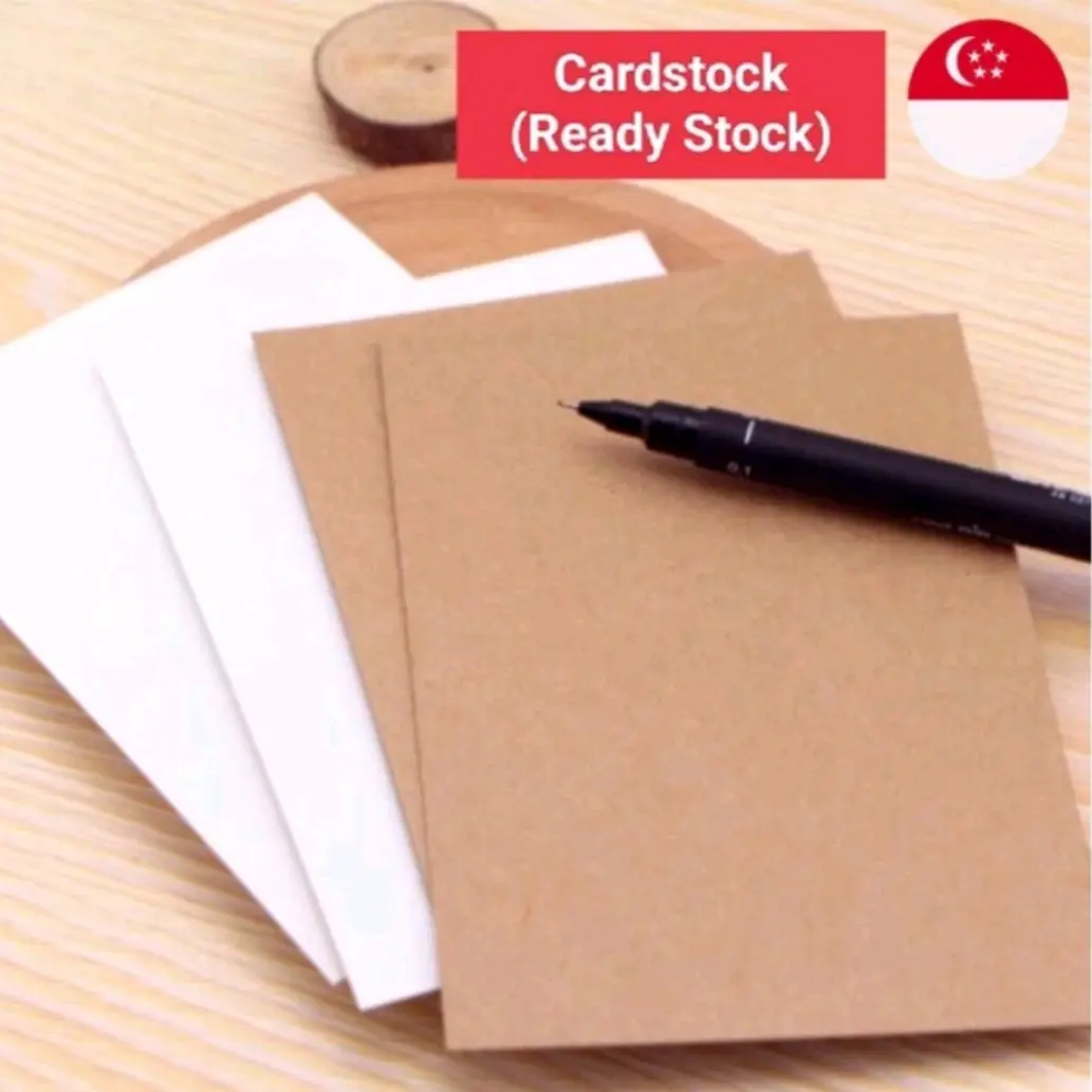 50pcs 350gsm Plain Thick Kraft Paper Cardstock Blank Greeting Card DIY Postcard for Doodling Vocabulary