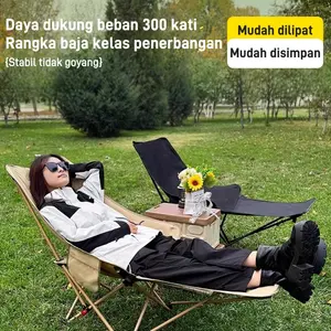 Abis Portabel!Kursi Lipat 3 Posisi, Nikmati Duduk-Rilek atau Berbaring-Legas di Mana Saja Kursi lipat luar ruangan, kursi berkemah, kursi malas dengan sandaran kaki tiga posisi, kursi pantai portabel untuk tidur siang.