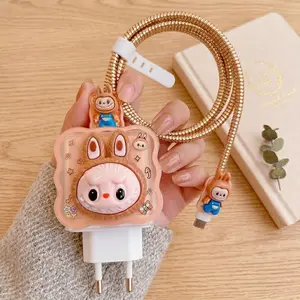 Ukuran PAS | wavy Pelindung Charger Compatible for IPhone 18/20watt Set 5 Item Pelindung Kabel & Kepala Carger Pelindung Adaptor Untuk Carger SM711-SM725