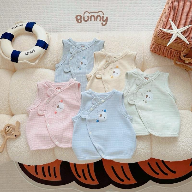   BST Mới  Áo Gile Bunny Tai Gấu Thu Đông Chất Vải VELOUR Cao Cấp Mềm Mại Màu Pastel Hàn Ấm Áp Cho Bé 