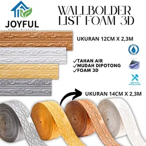 (COD) WALLBORDER LIST FOAM 3D PAKET 3 LEMBAR • UK. 12CM & 14CM X 2,3M • HIGH QUALITY