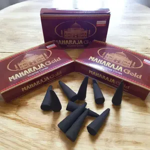 Dupa India Maharaja Gold Darshan Incense Cones Aromatherapy Super Harum untuk Kesejukan Ruangan